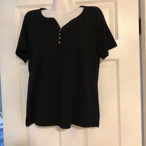 Black Button down T-Shirt